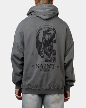 Saint Morta Lost Souls Premium Hoodie Washed Charcoal bar