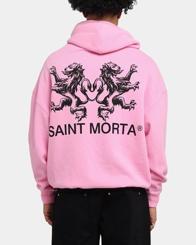 High strength Layer Essential Saint Morta Lover Club Boxy Hoodie Pink