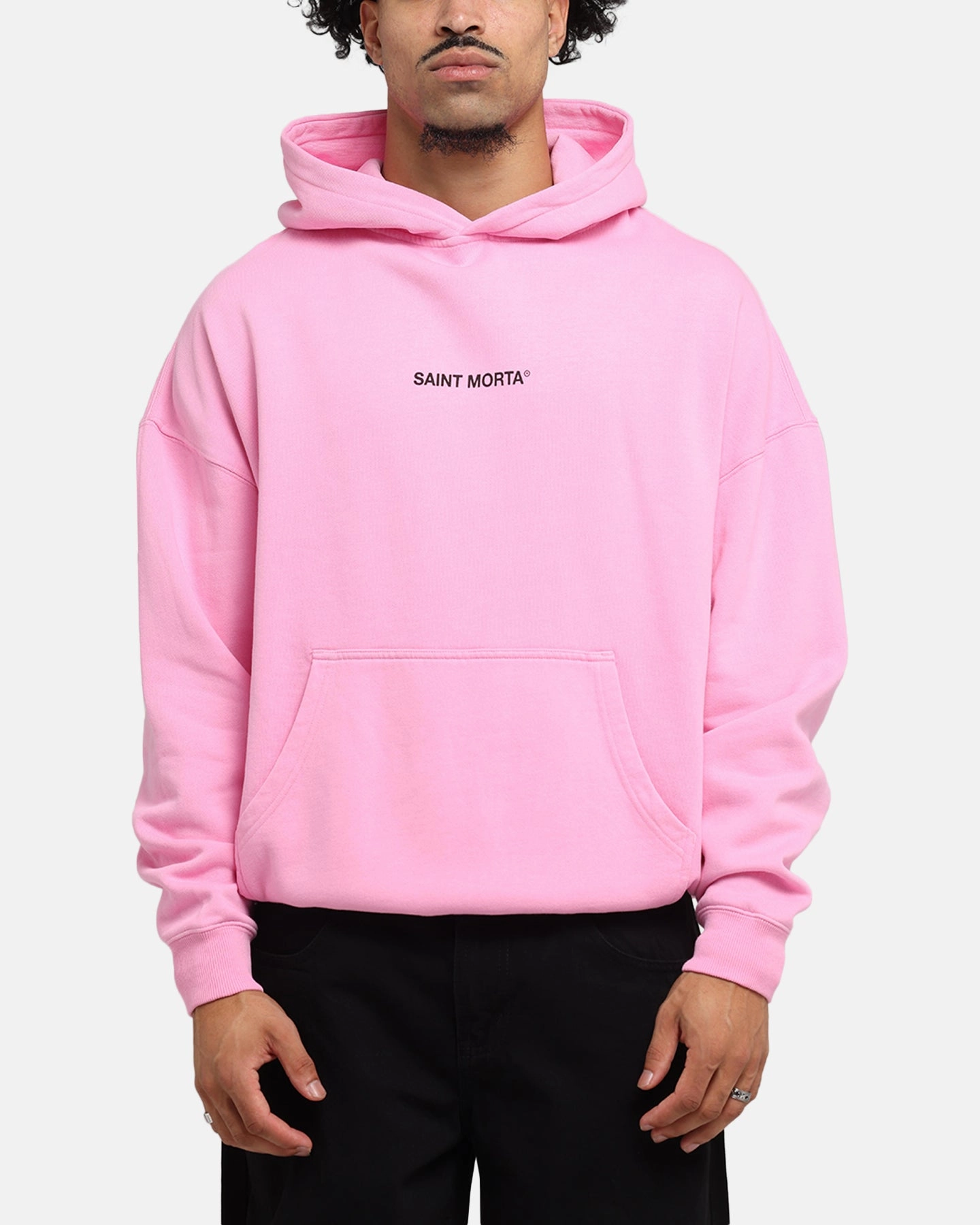 Saint Morta Lover Club Boxy Hoodie Pink Abrasion resistant