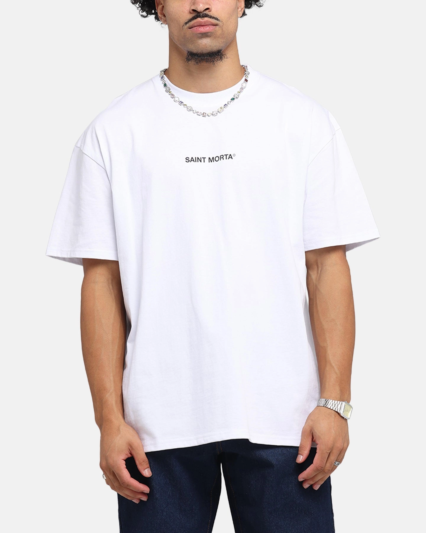 Street Fashion Basic Layering Saint Morta Lover Club Boxy T-Shirt White