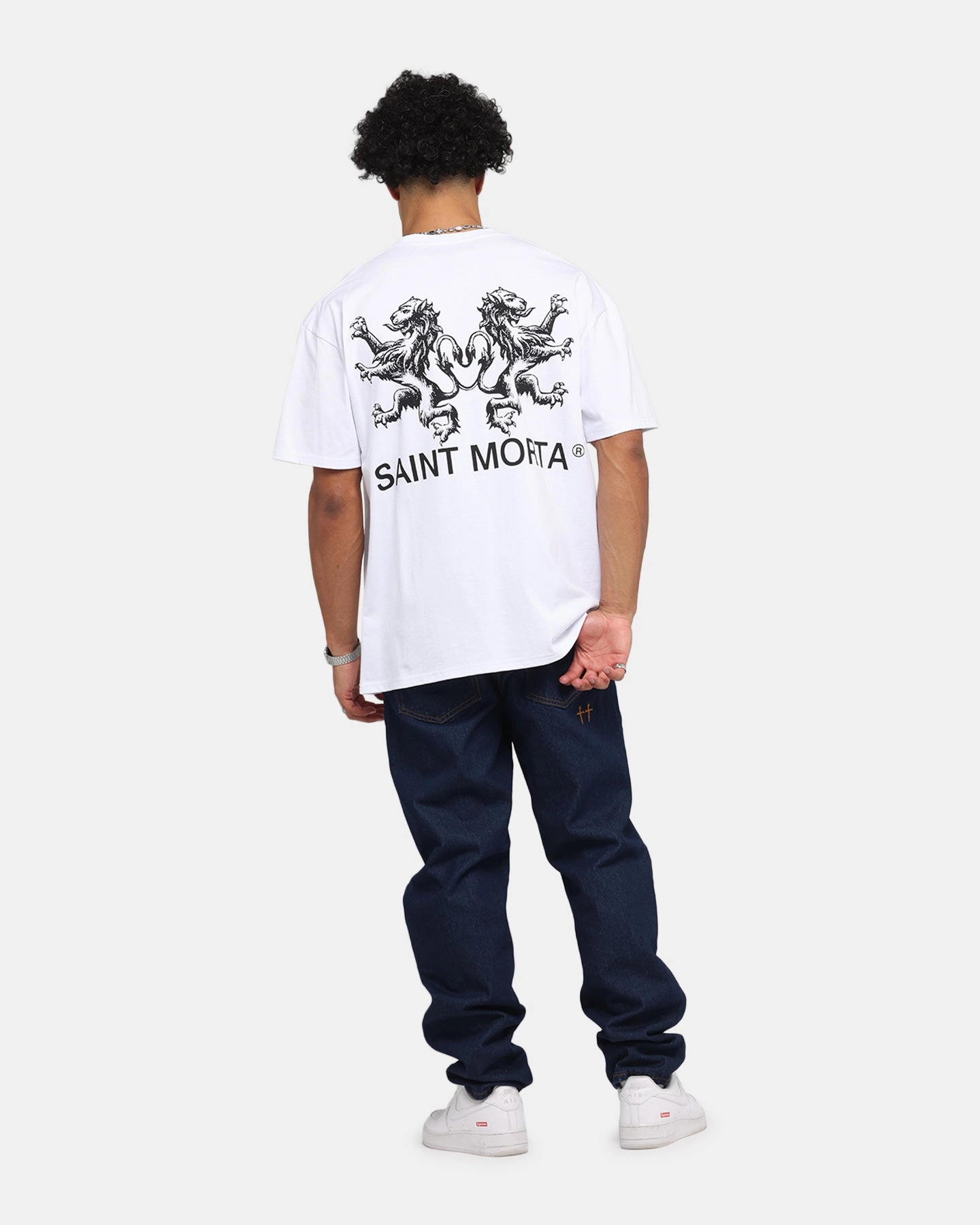 Daily Style Sweat Absorbent Saint Morta Lover Club Boxy T-Shirt White