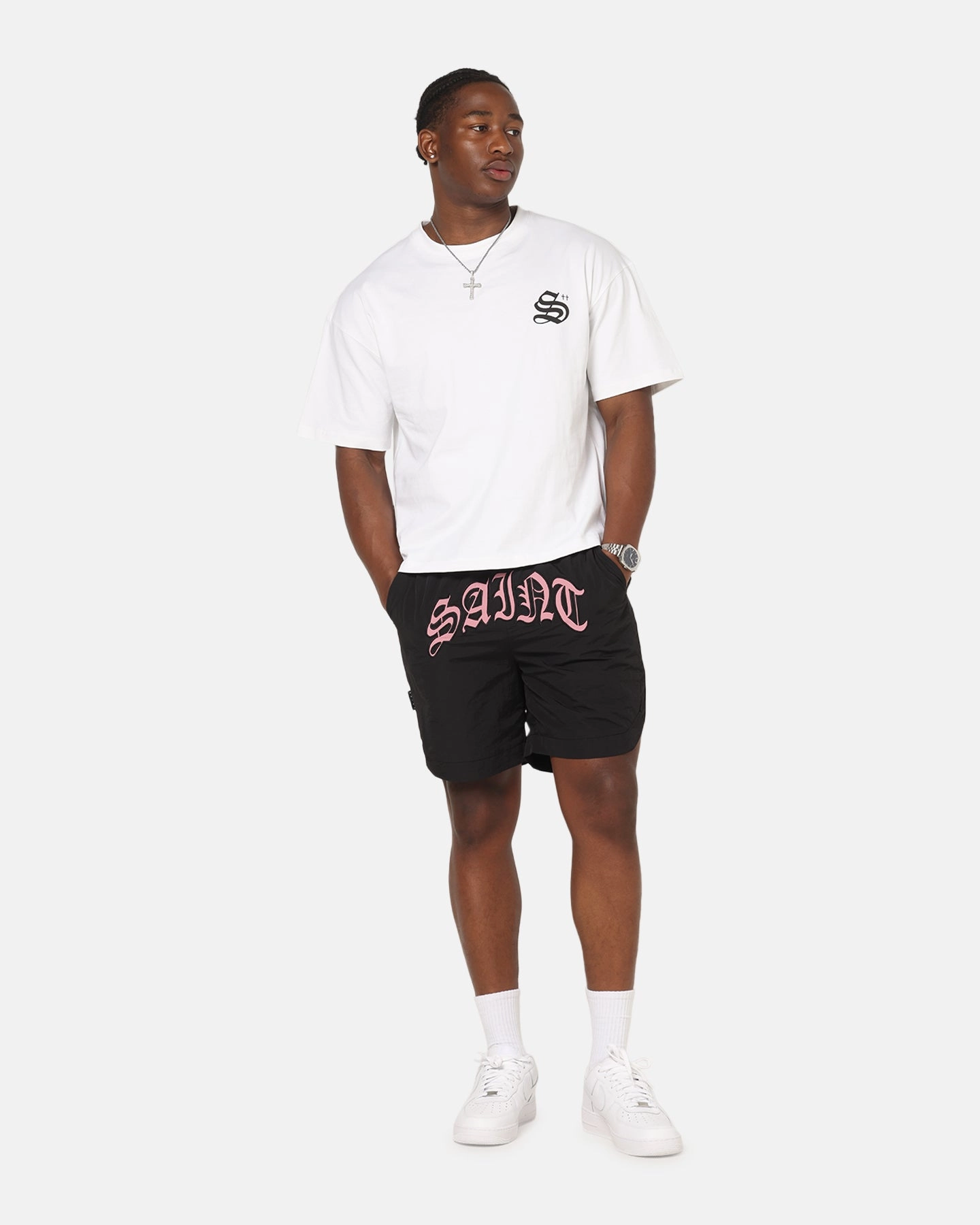 Unisex Active Style Saint Morta Lucius Shorts Black/Pink
