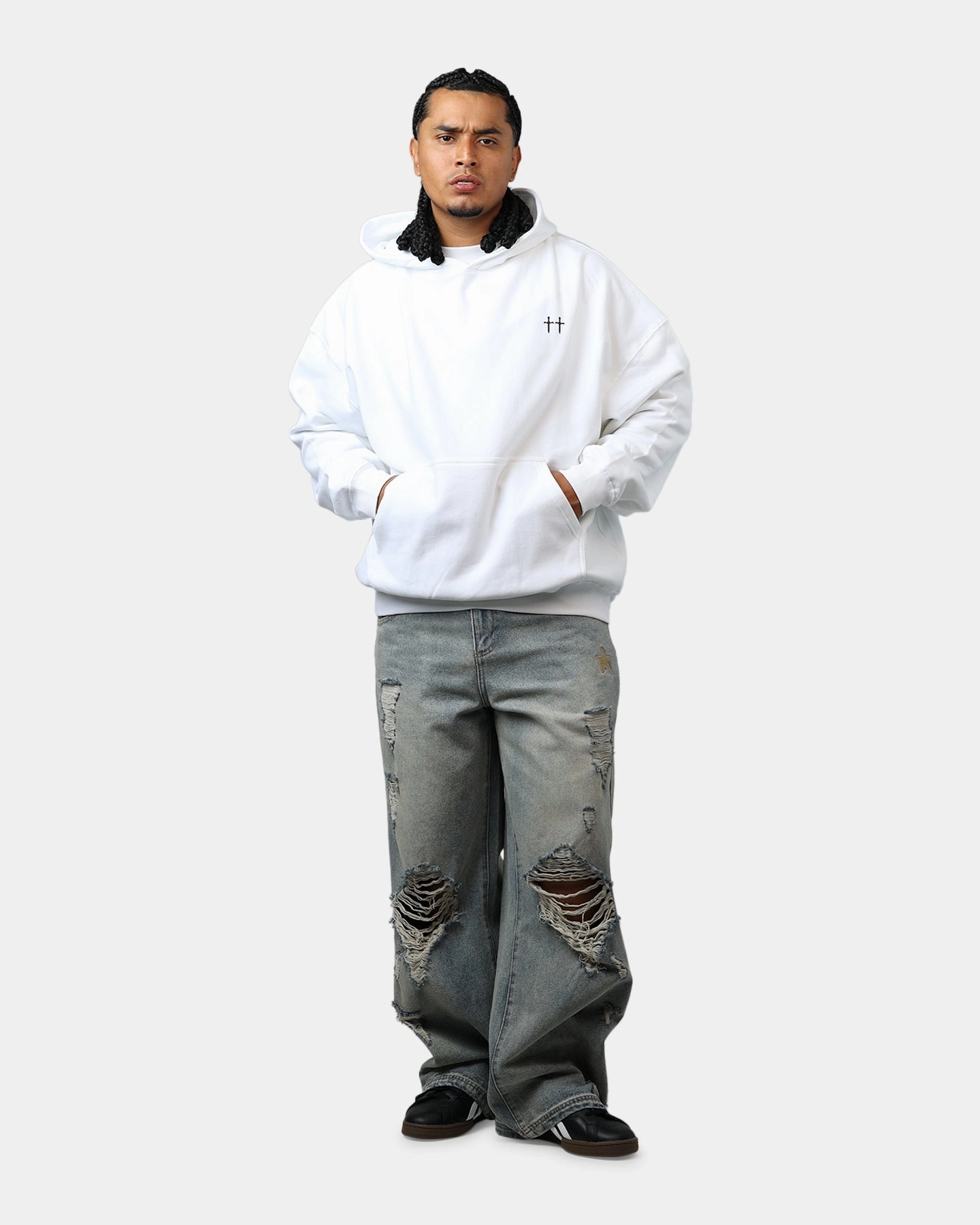 Saint Morta Maiden Boxy Hoodie White year - round use Grip Waistband