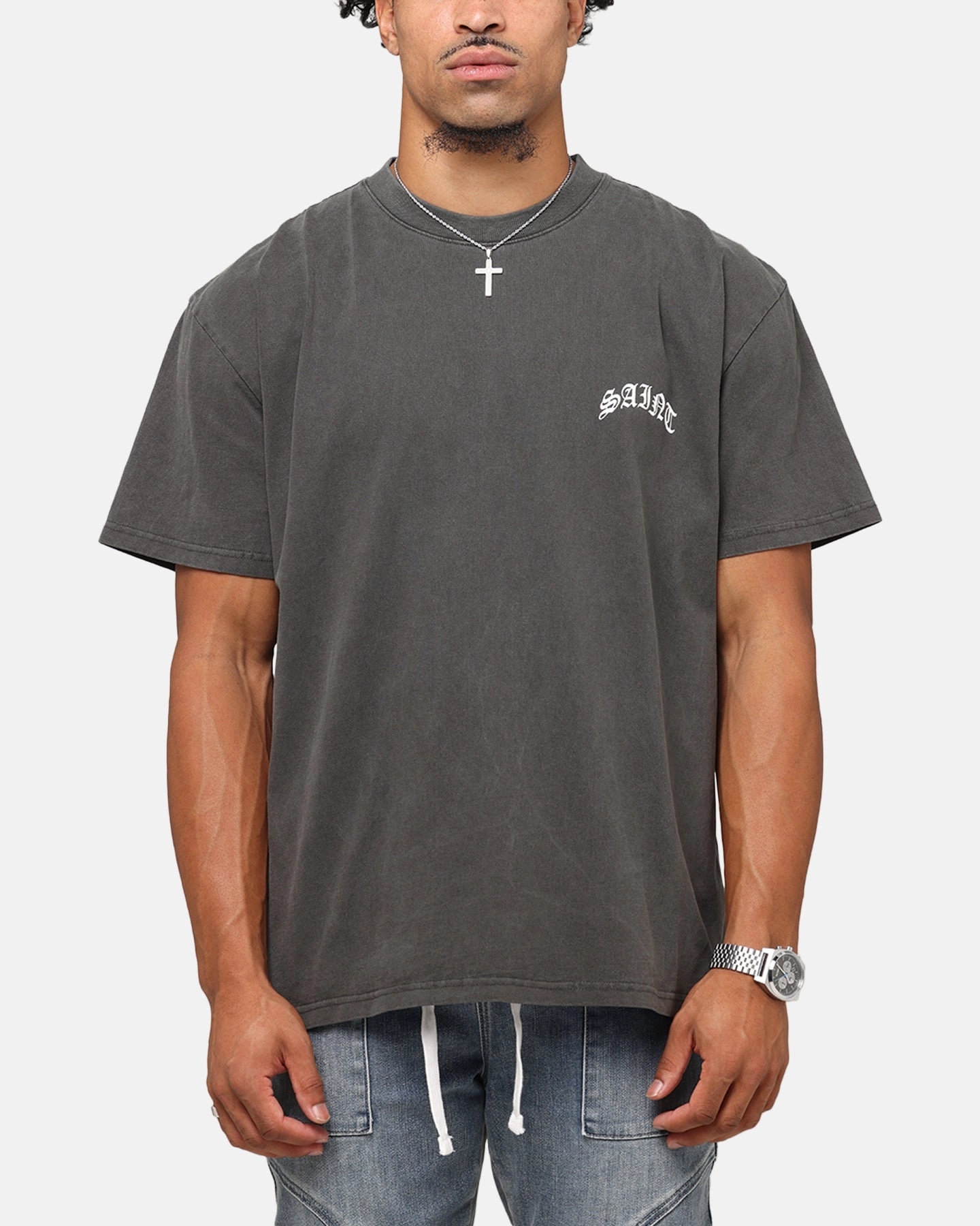 Saint Morta Maiden Boxy T-Shirt Black Wash Anti-static Functional Style