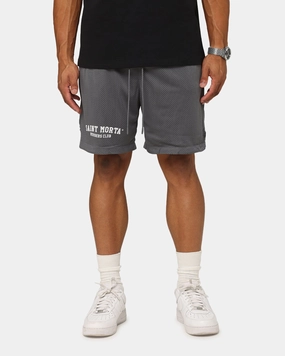 neon colors Saint Morta Members Club Mesh Shorts Dark Grey