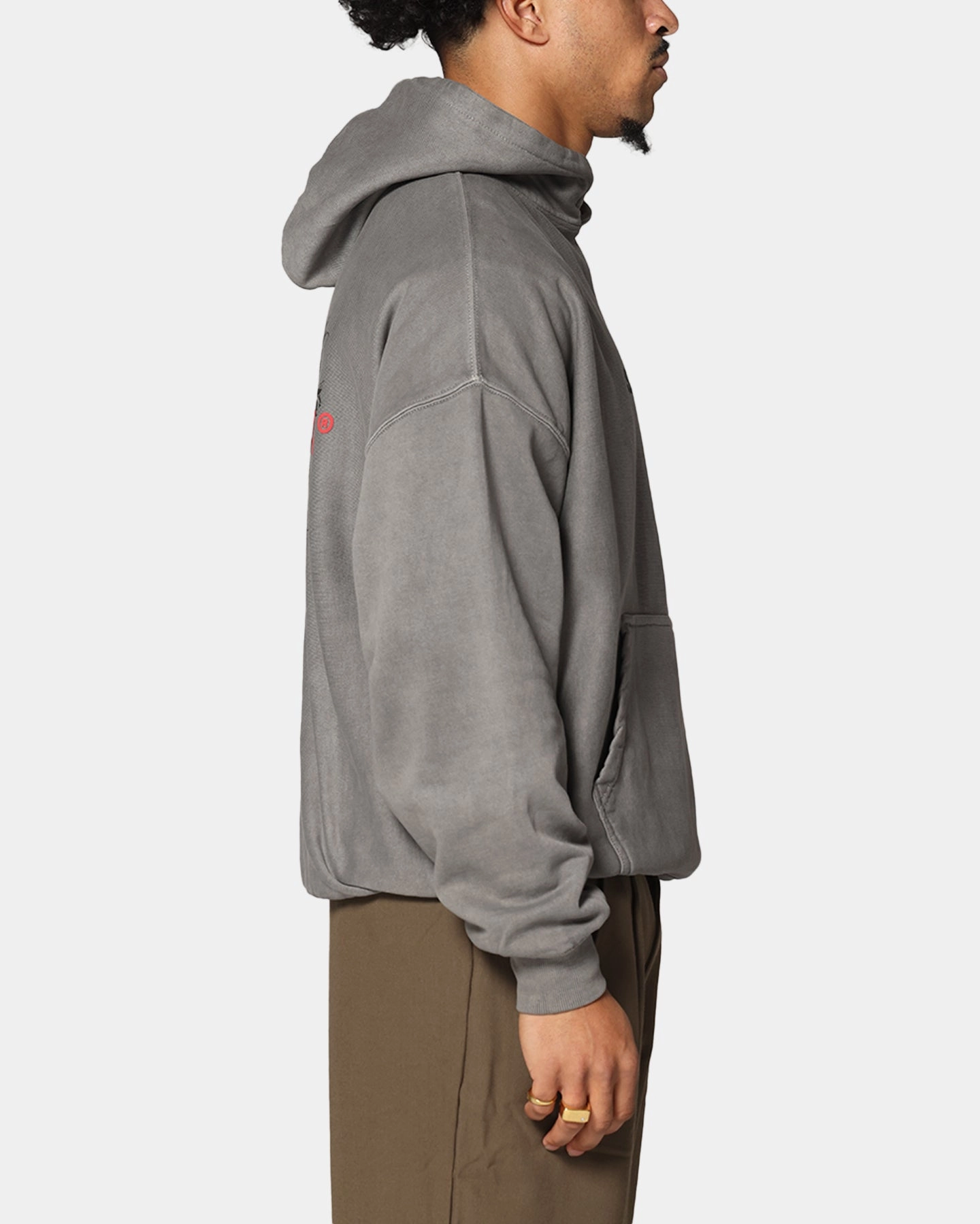 snowfield Adjustable Fit Saint Morta Memoriam Boxy Hoodie Washed Charcoal