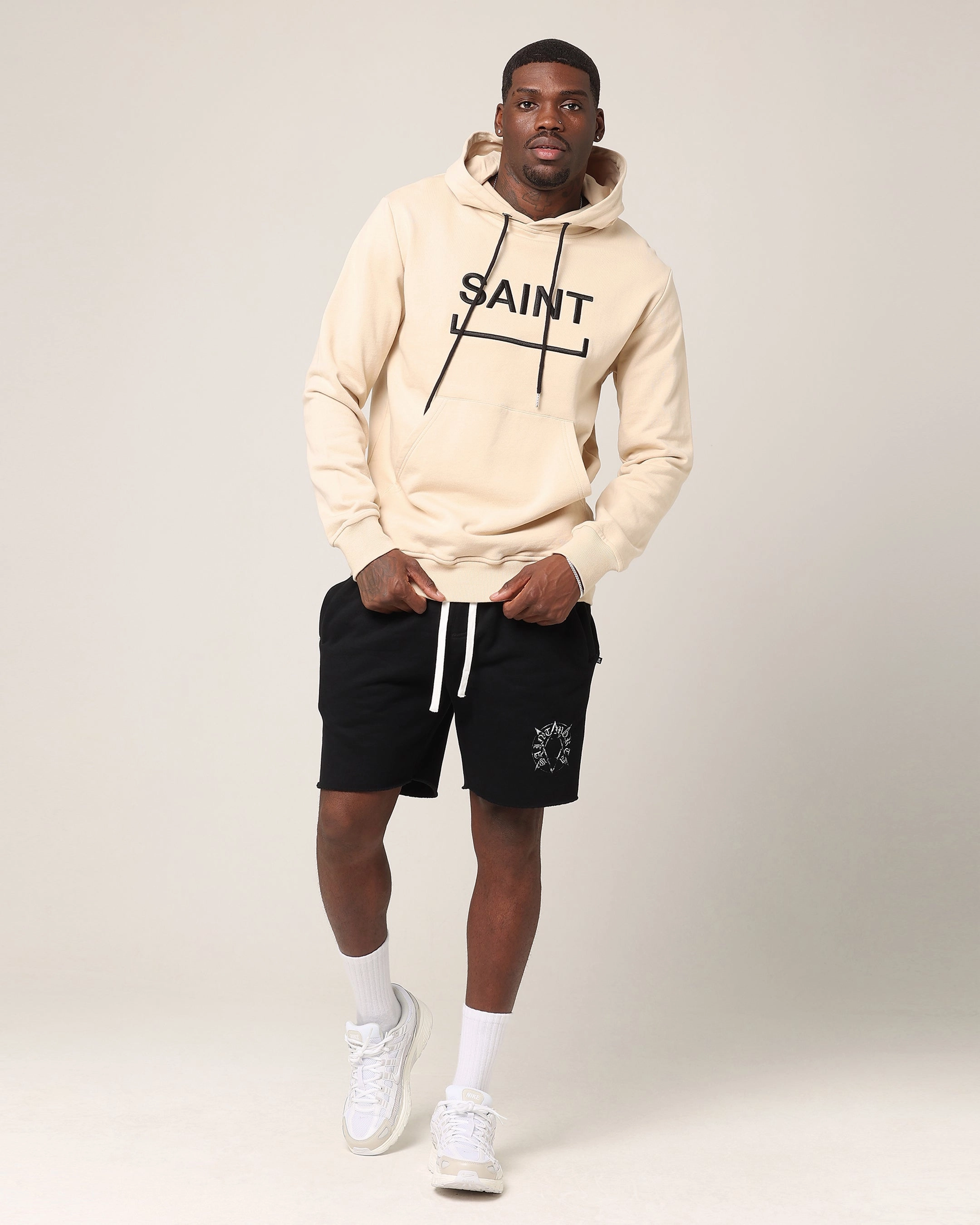 Odor Control Fabric Saint Morta Men's Trophies New Age Hoodie Stone/Black