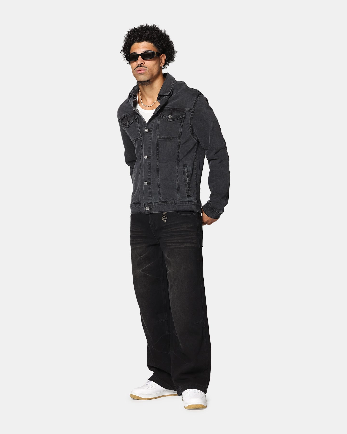 Enable Saint Morta Men's Vintage Denim Jacket Aged Black