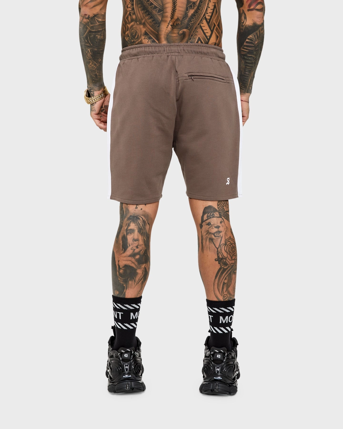 Pastel Colors mix and match Saint Morta Minimal Sport Sweat Shorts Brown