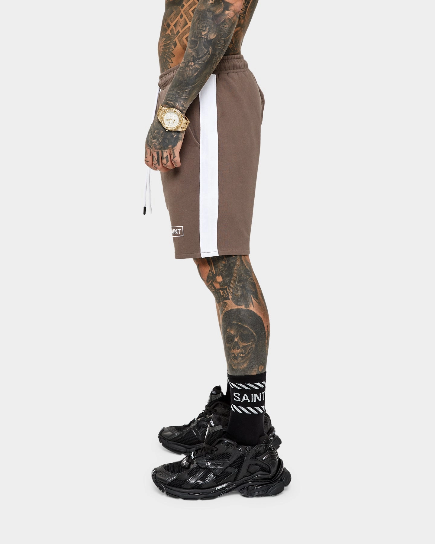 Saint Morta Minimal Sport Sweat Shorts Brown Pajamas