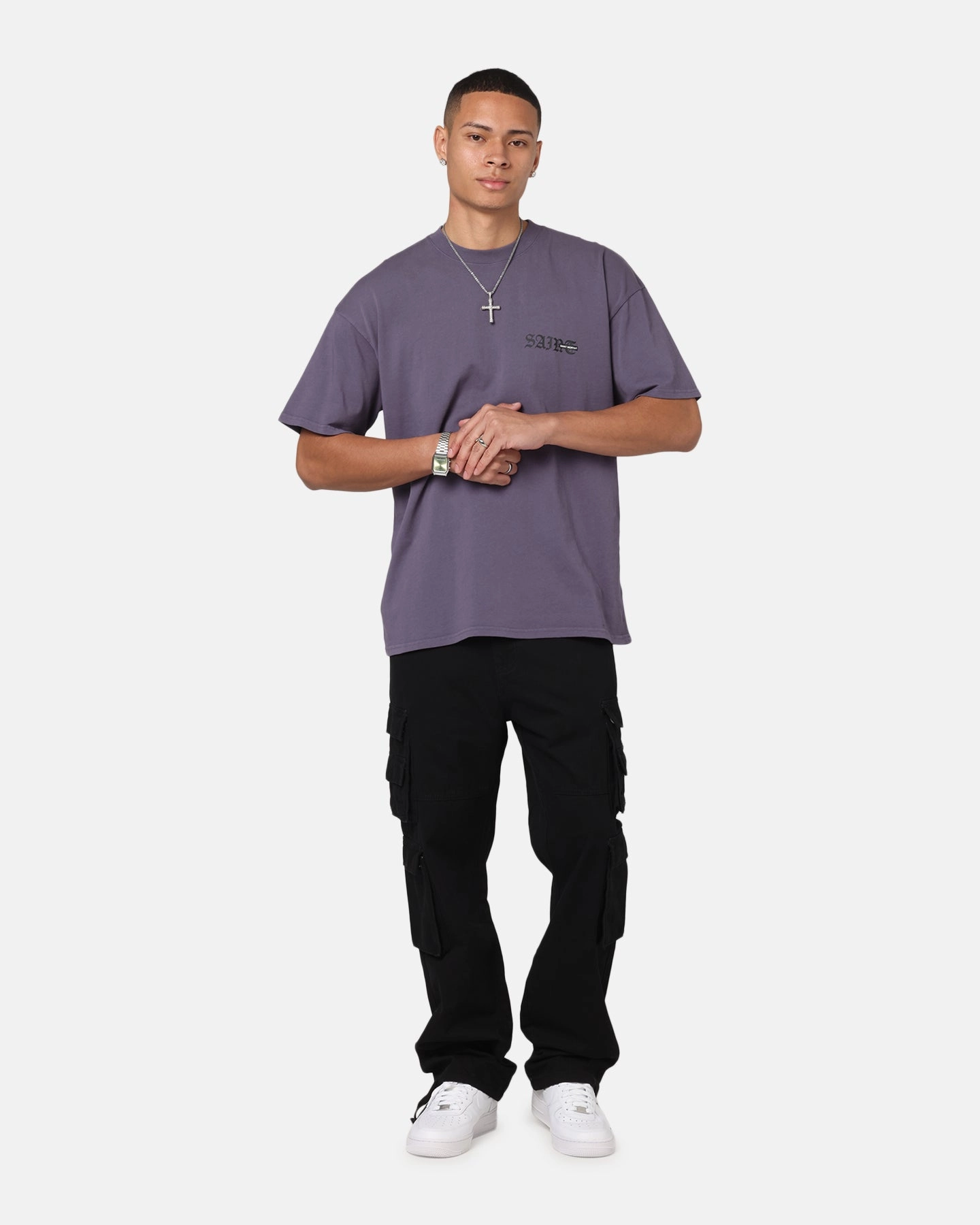 Active Stretch Saint Morta Modern Utility Cargo Pants Washed Black