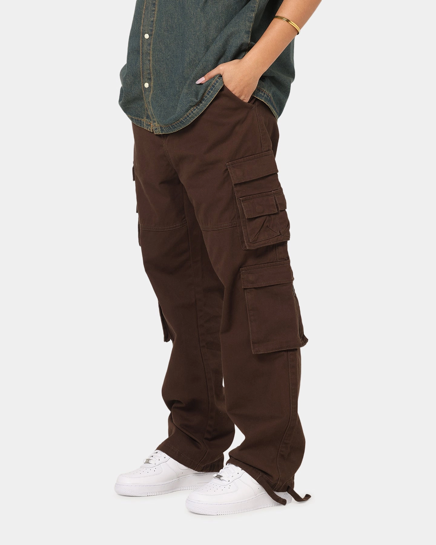 Saint Morta Modern Utility Cargo Pants Washed Brown Neutral Tone StainResistantCoating