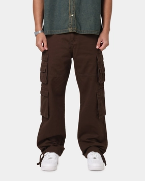 Adjustable Closure Saint Morta Modern Utility Cargo Pants Washed Brown