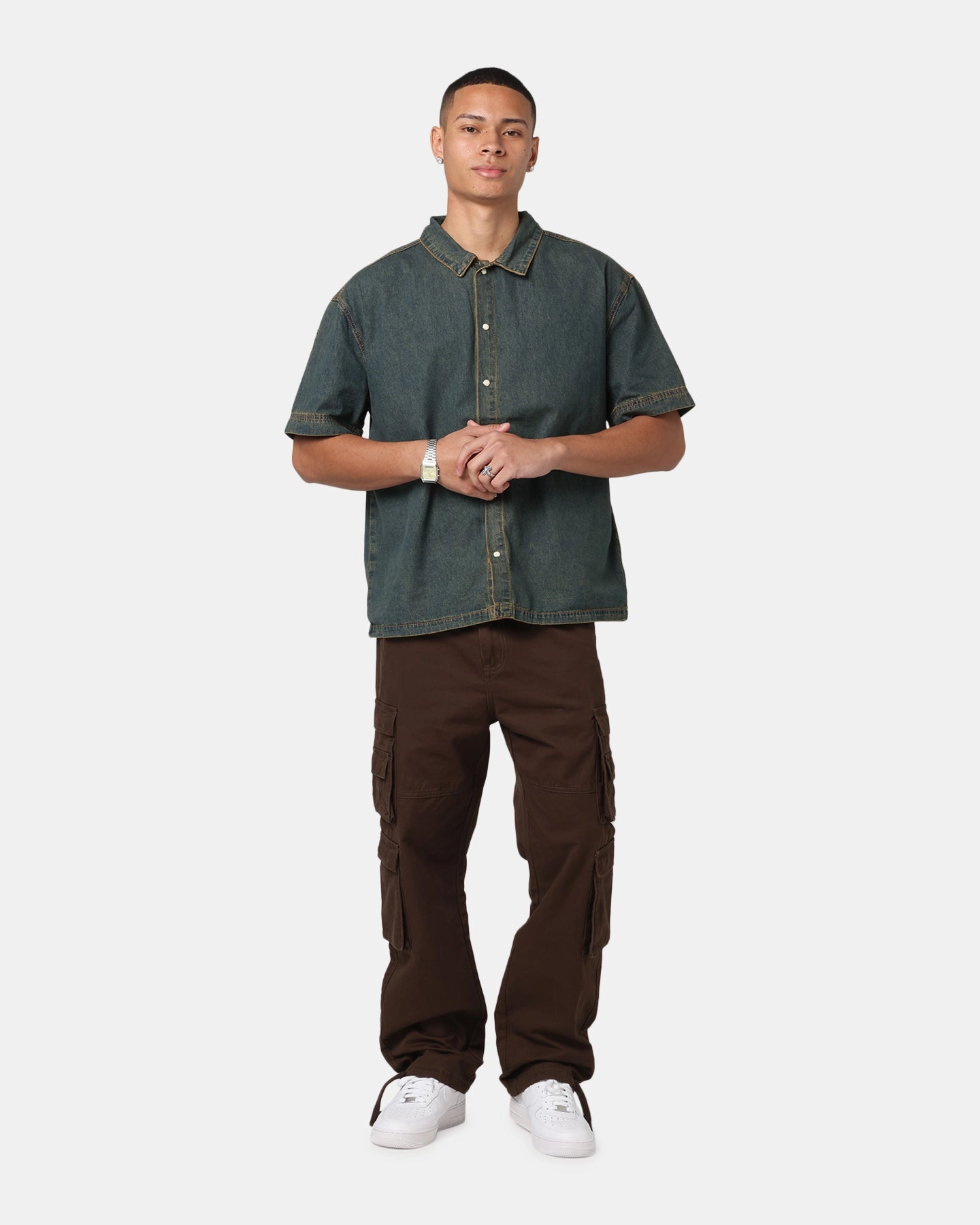 Non Slip Waistband Friction Resistant Fabric Saint Morta Modern Utility Cargo Pants Washed Brown