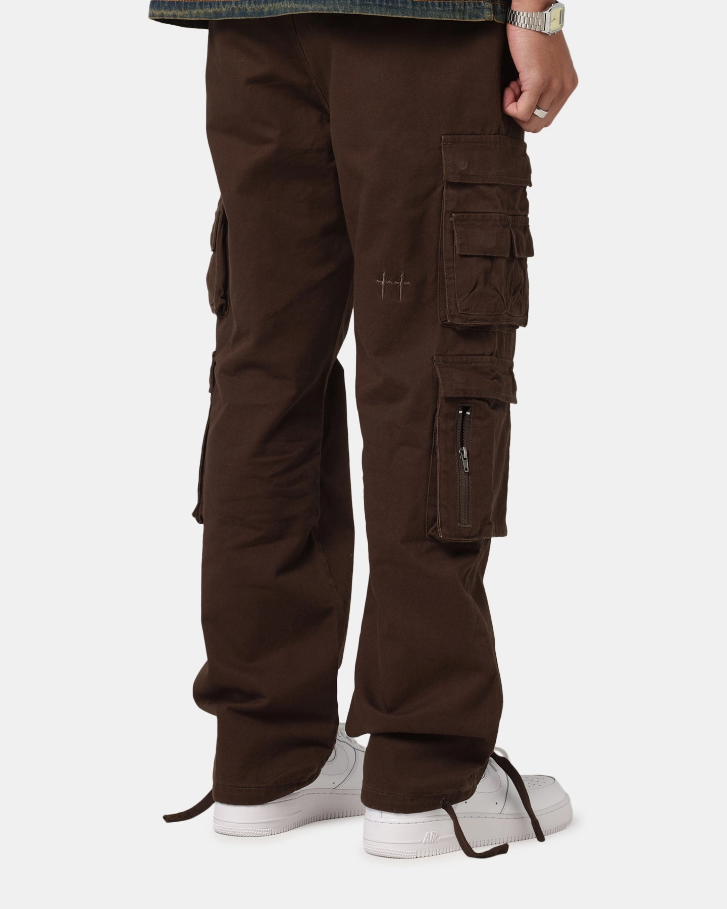 Comfort Cushioning Saint Morta Modern Utility Cargo Pants Washed Brown