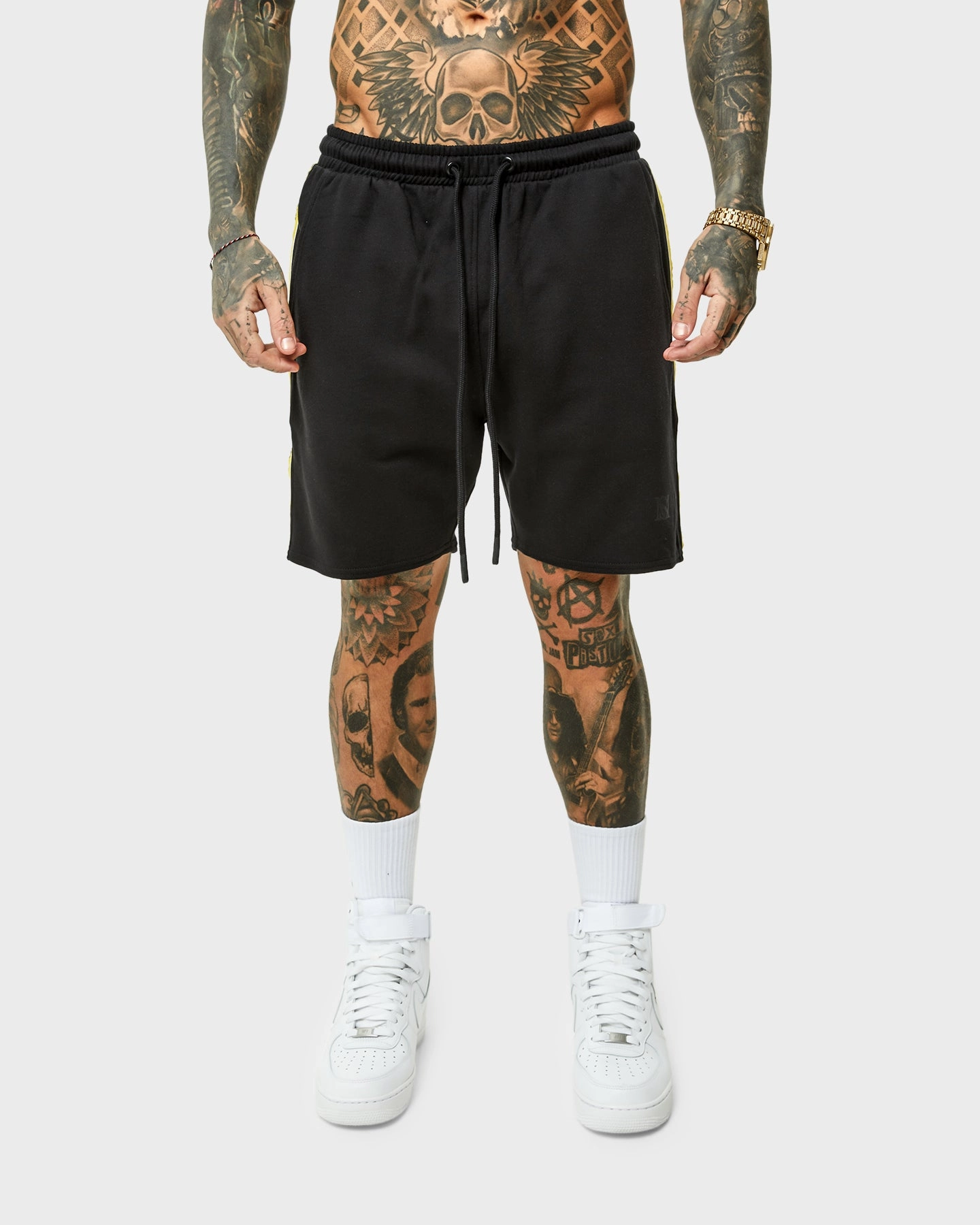 Multi Pocket System Saint Morta Monolith Sport Track Shorts Black/Yellow