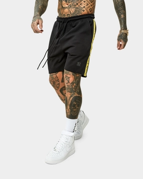 Saint Morta Monolith Sport Track Shorts Black/Yellow QuickAccessPockets
