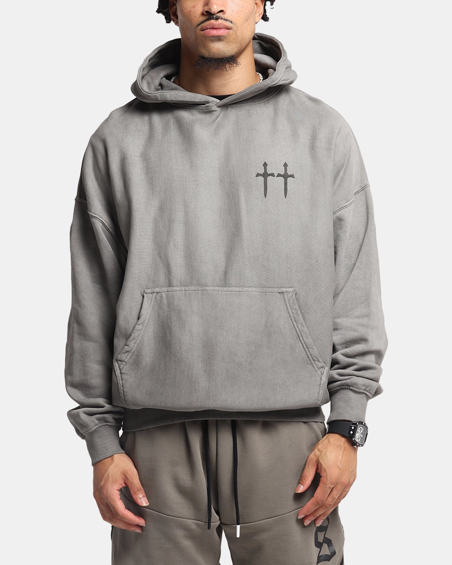 high - speed movement Saint Morta Mortal Boxy Hoodie Washed Charcoal