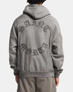 Saint Morta Mortal Boxy Hoodie Washed Charcoal Soft Layer
