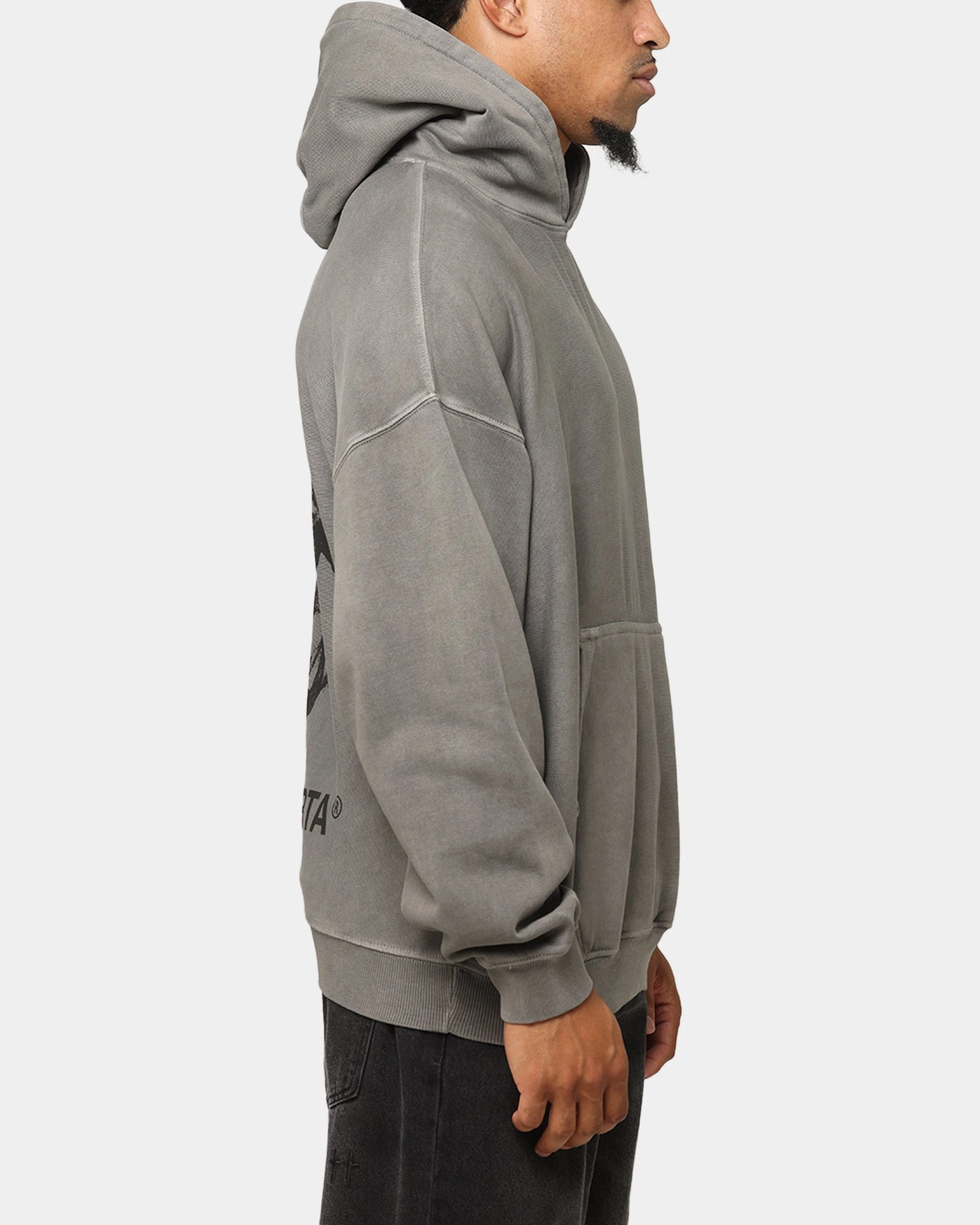 Saint Morta Nothing Is Forever Boxy Hoodie Washed Charcoal WaterResistantCoating