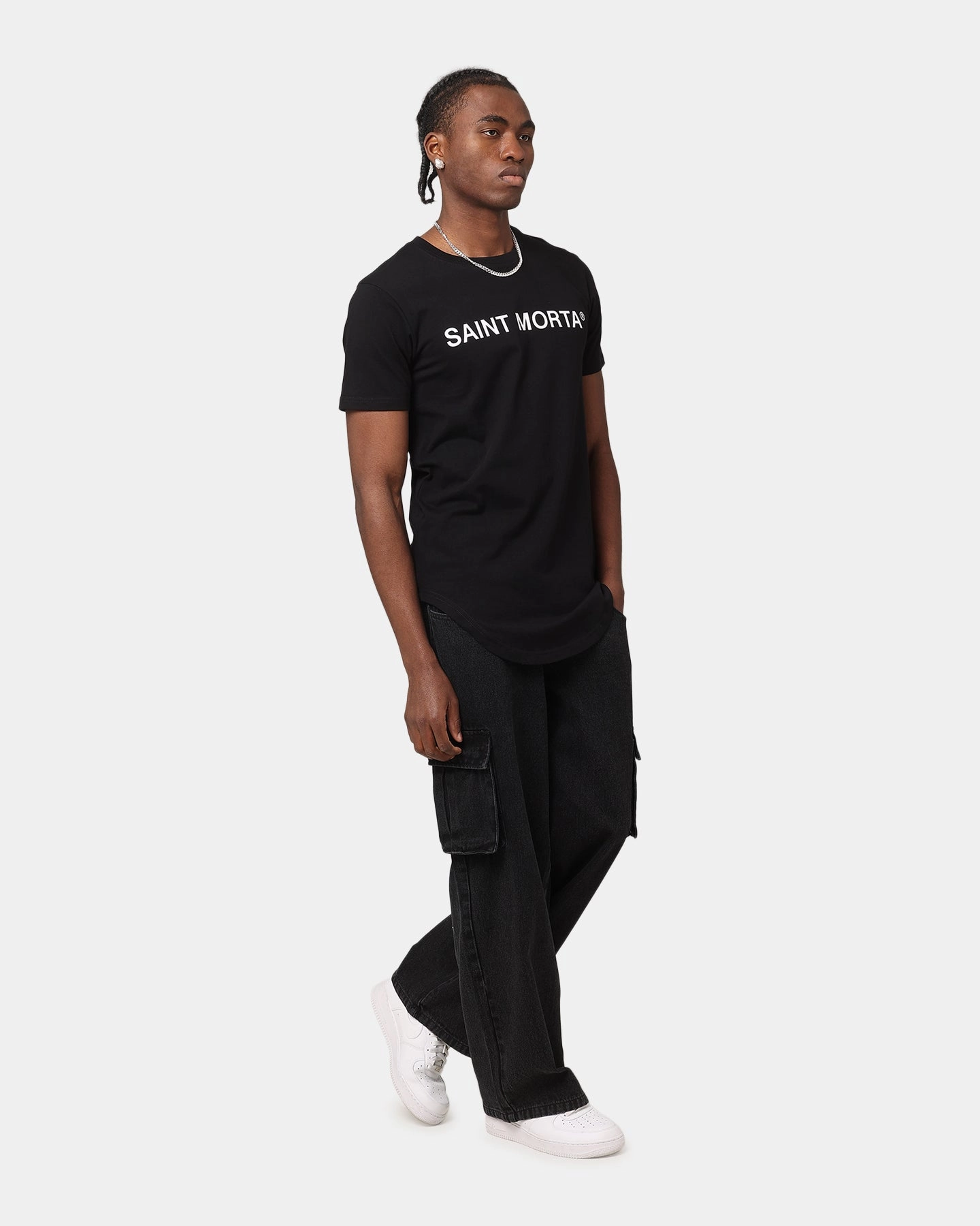 FadeResistantPrint Saint Morta Official El Duplo T-Shirt Black/White
