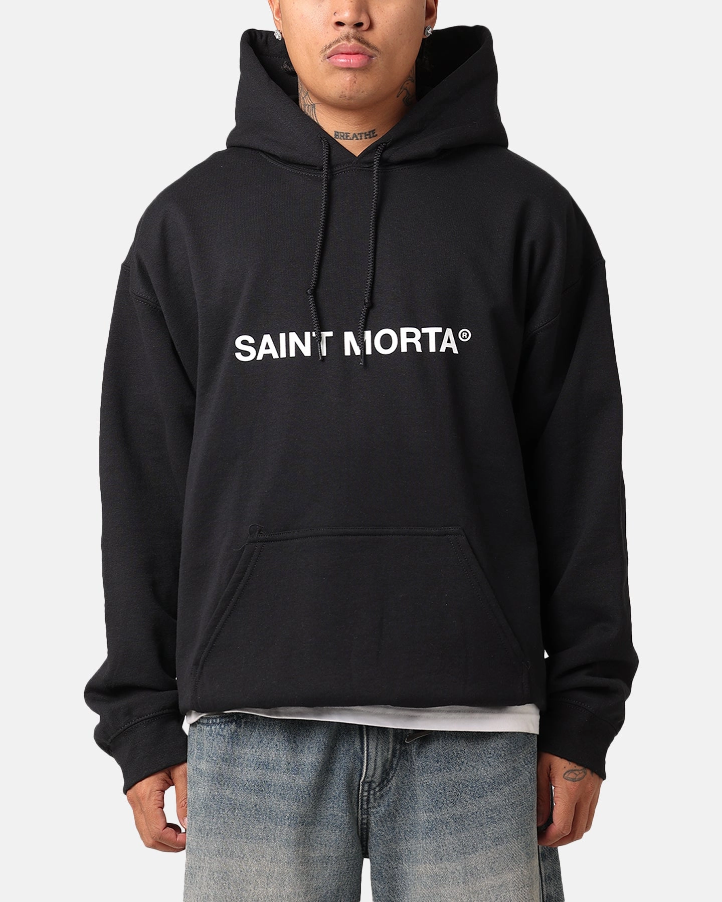 Saint Morta Official Hoodie Black/White Winter Ready