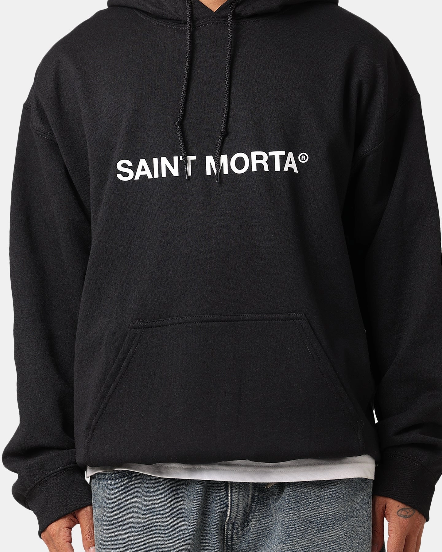 Saint Morta Official Hoodie Black/White suitable for self use Dual Zipper System