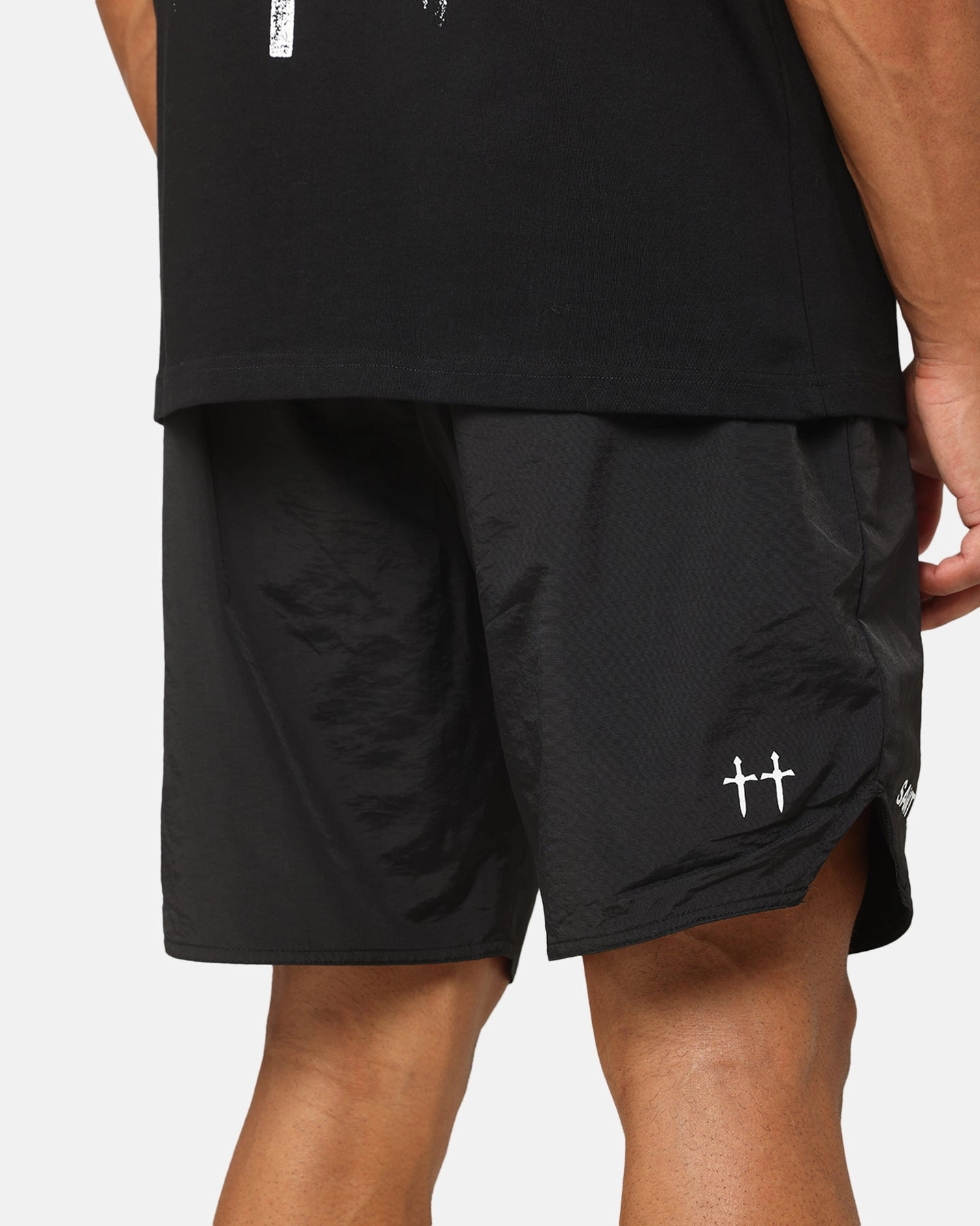 Easy Comfort Fit Saint Morta Official Nylon Shorts Black