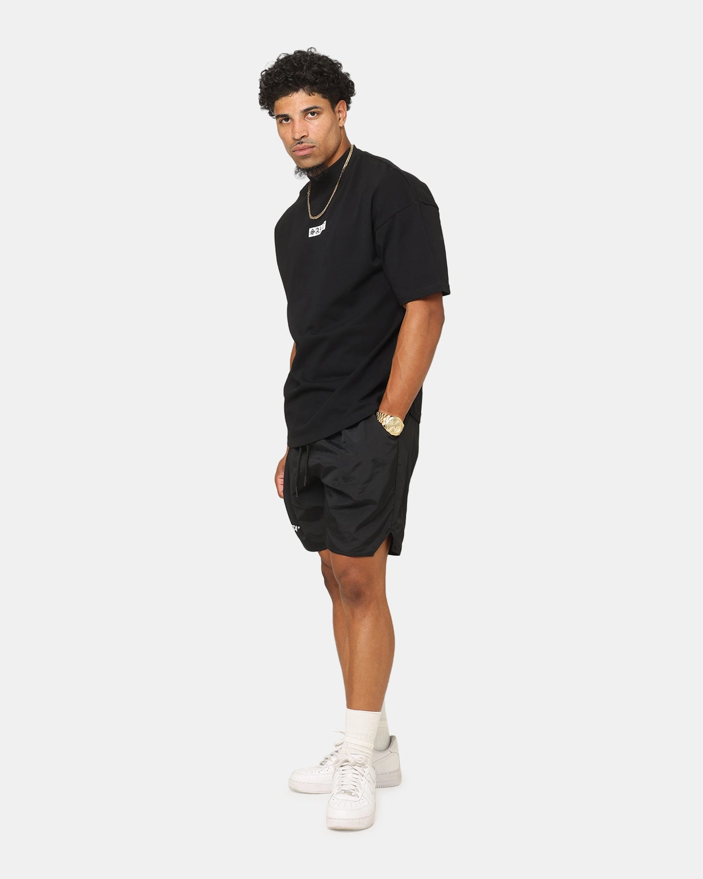 Saint Morta Official Nylon Shorts Black Sporty Design