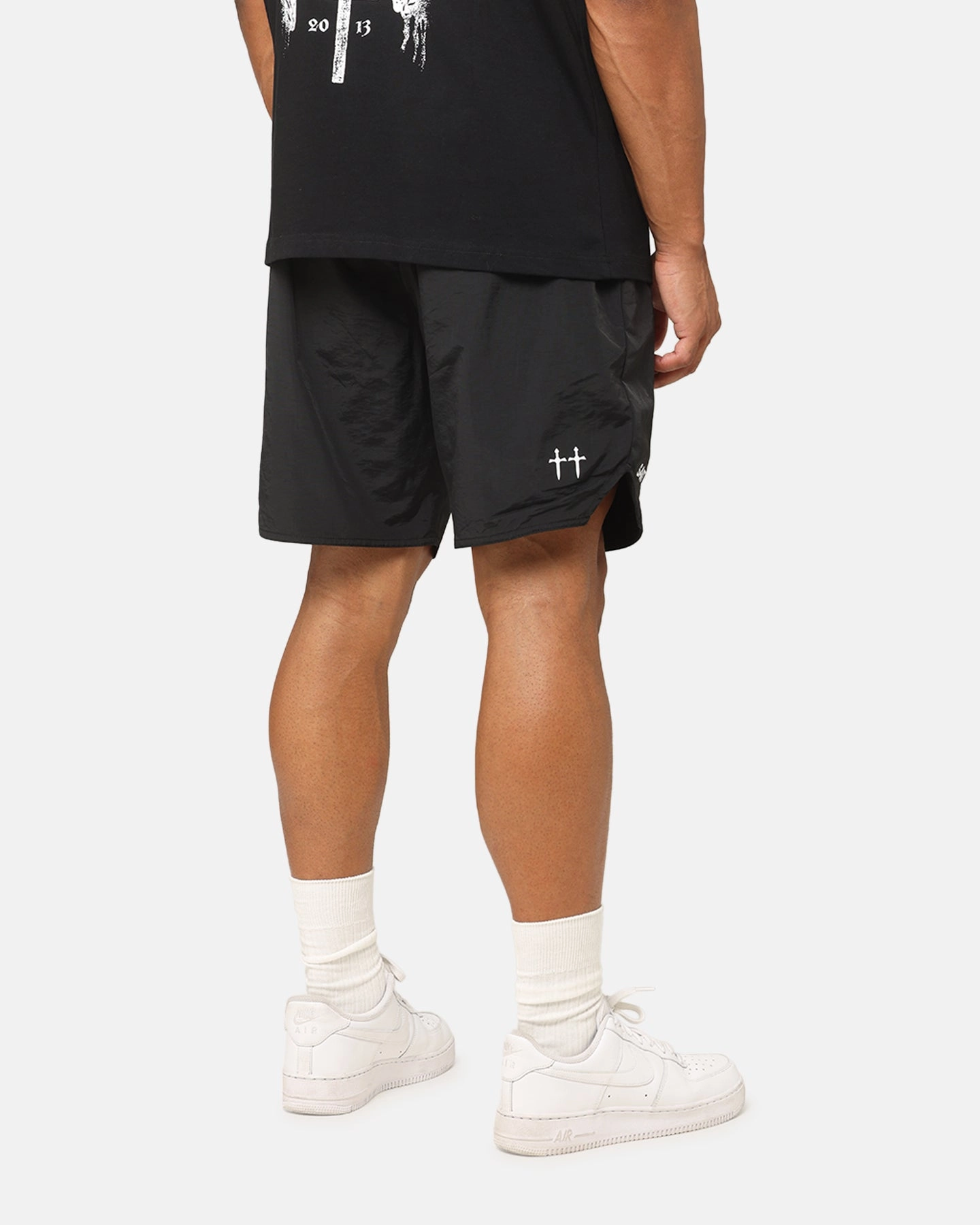 skiing outfit ZipperedSecurity Saint Morta Official Nylon Shorts Black