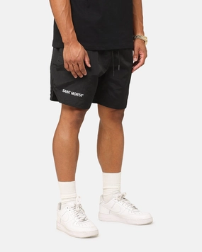 Saint Morta Official Nylon Shorts Black Flatlock Seam Technology