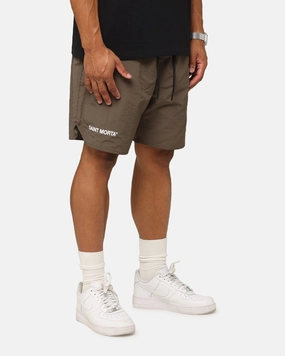Saint Morta Official Nylon Shorts Dark Brown Fun Patterns Versatile Wear
