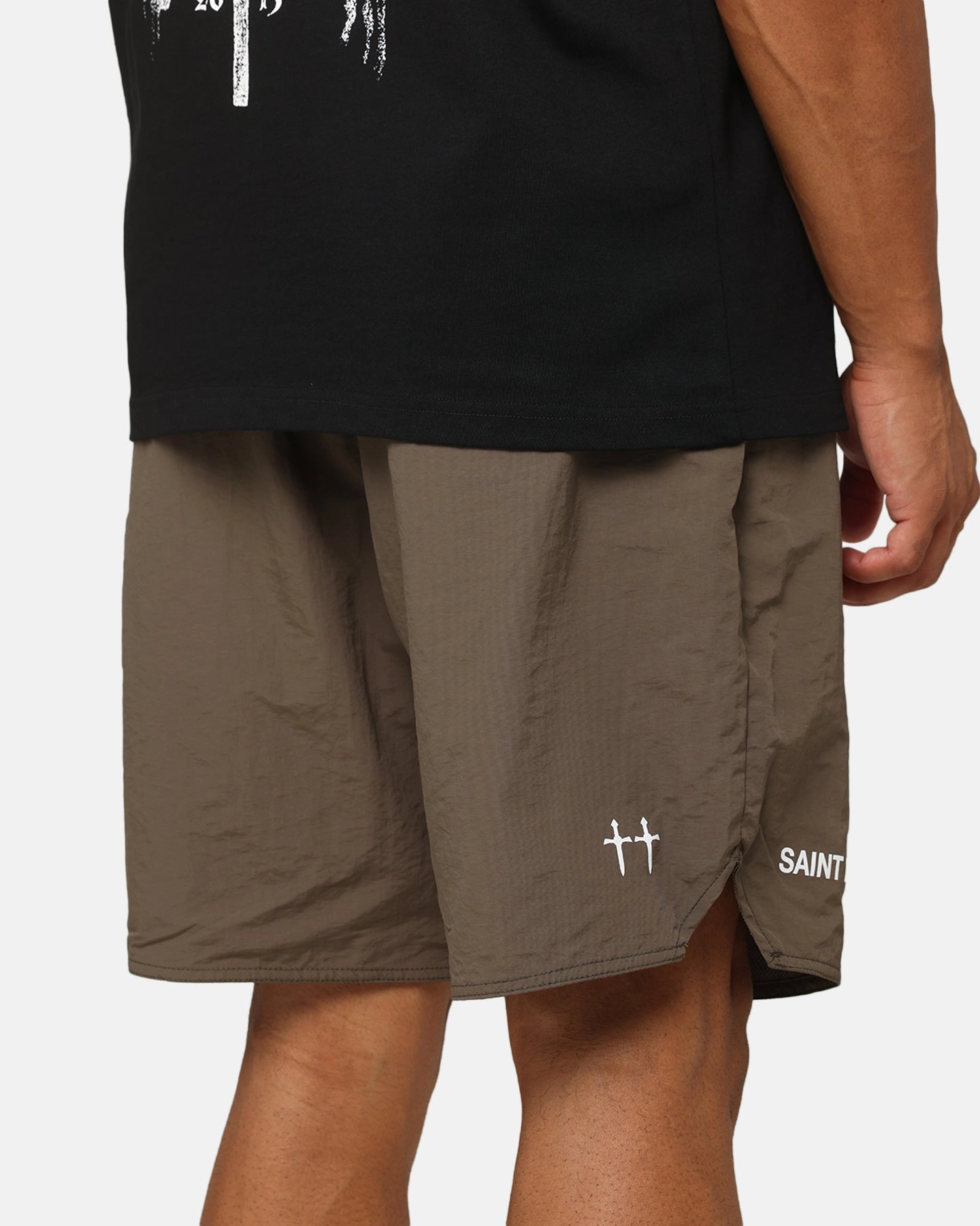 Bright Colors Stylish Comfort Saint Morta Official Nylon Shorts Dark Brown