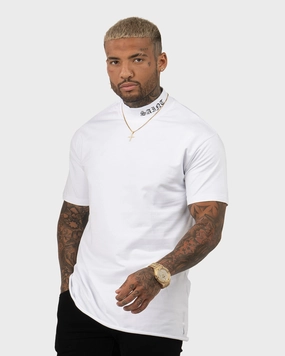 Winter Layer Saint Morta Old English Mock Neck T-Shirt White/Black