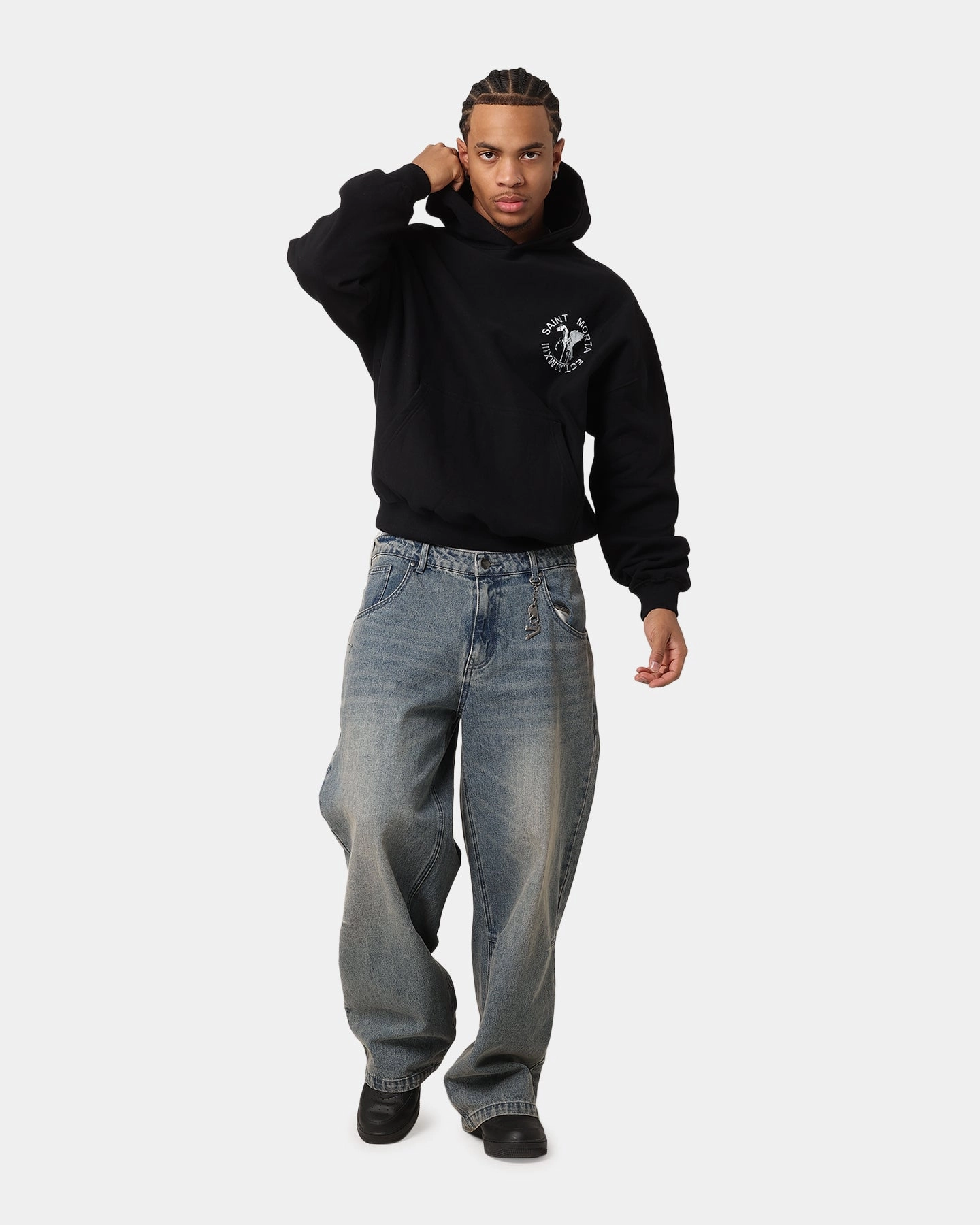 Saint Morta Pegasus Premium Hoodie Black Soft Shell Material AntiStaticLining