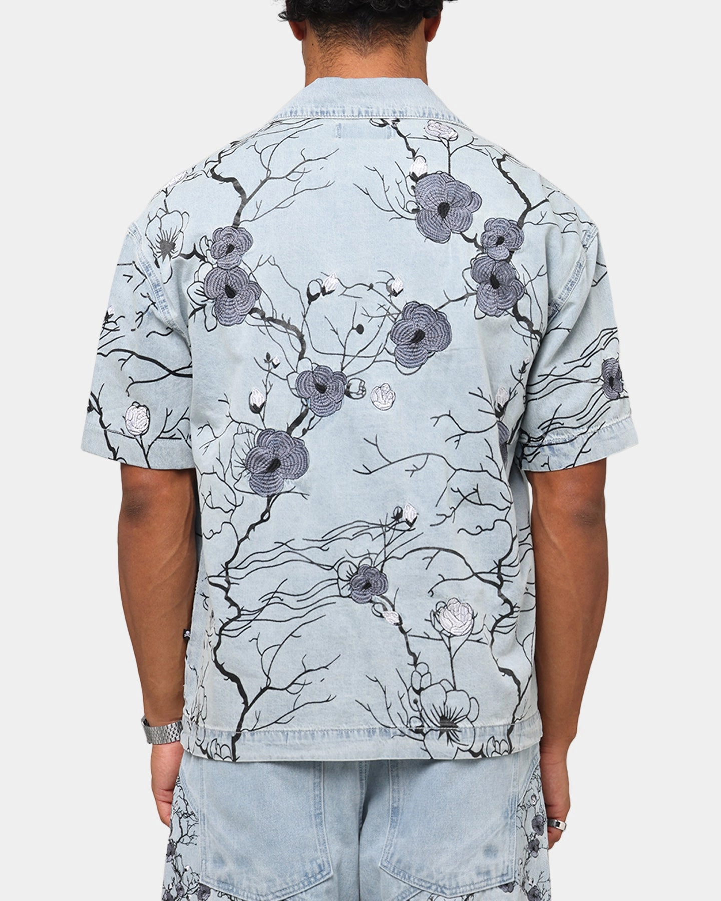 Saint Morta Poison Ivy Boxy Denim Shirt Mid Blue Regular Fit