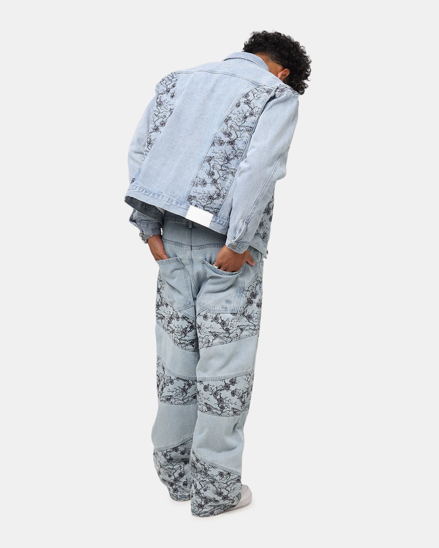 Dive Saint Morta Poison Ivy Panel Denim Jacket Mid Blue