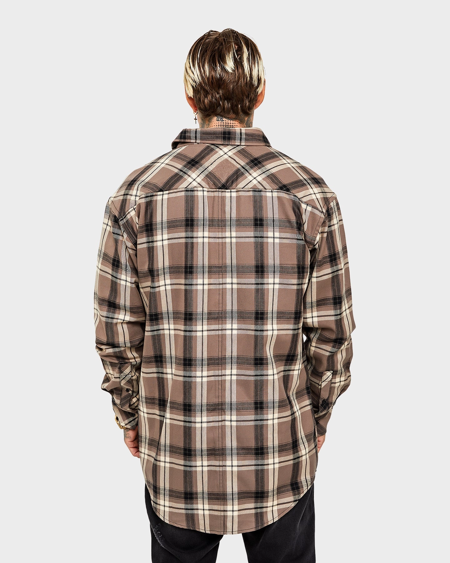 suitable for mountain hikes Saint Morta Prima Long Sleeve Flannel Shirt Brown