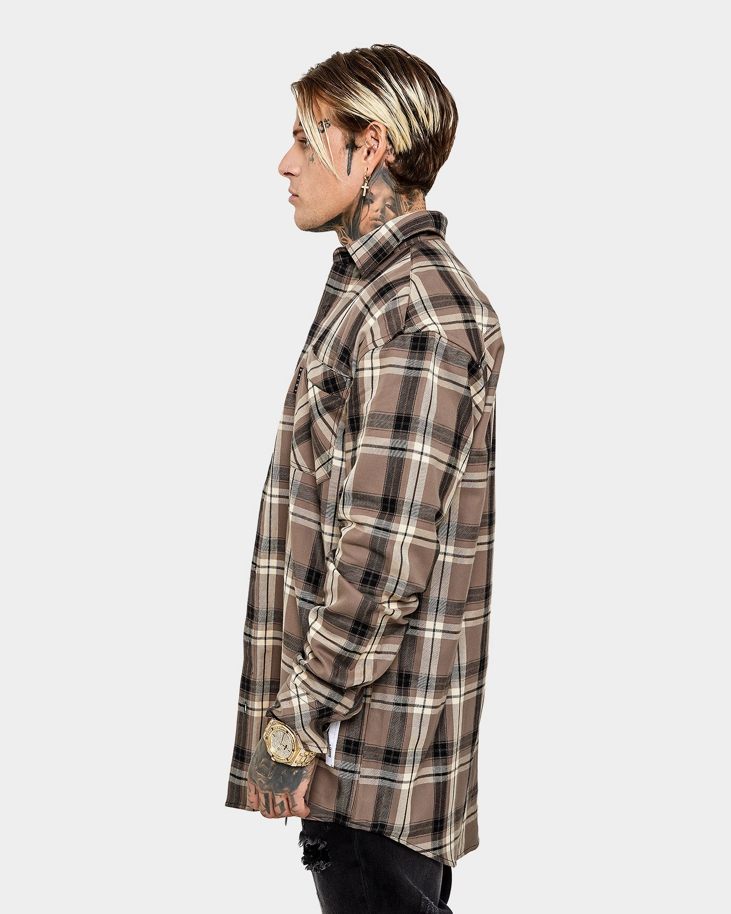 Saint Morta Prima Long Sleeve Flannel Shirt Brown Classic Style Revolutionize