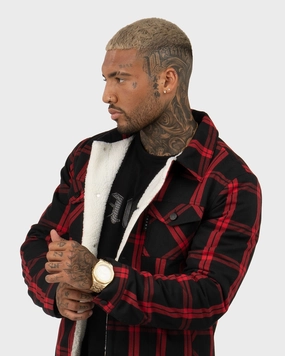 Saint Morta Prima Sherpa Jacket Black/Red Show Unique Piece