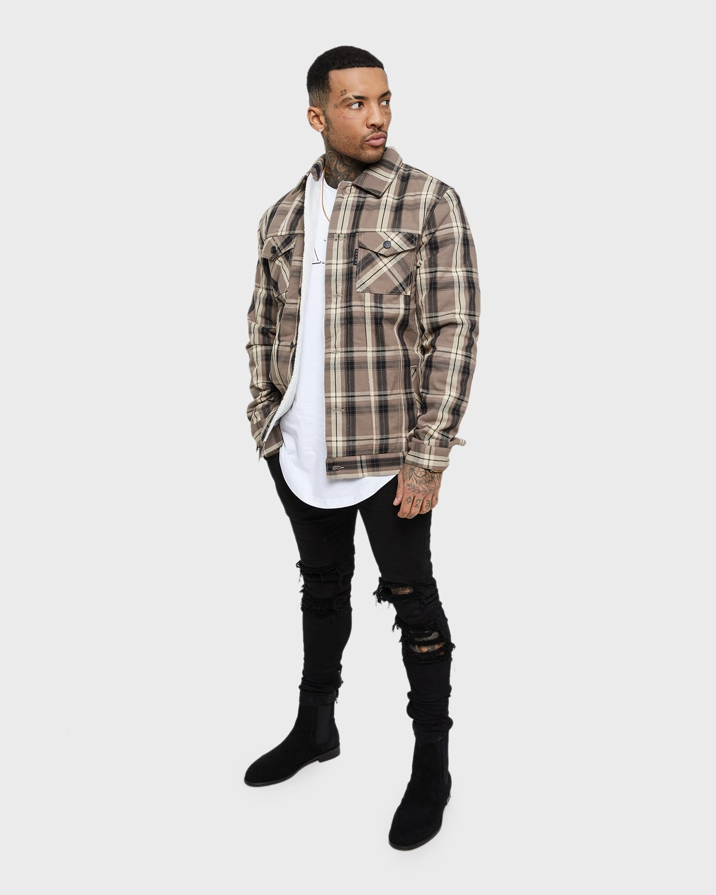 Classic Fit Saint Morta Prima Sherpa Jacket Brown
