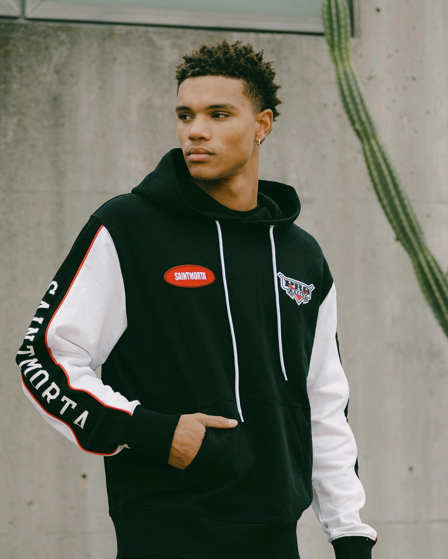 Negotiate Fitted Saint Morta Pro Racing Hoodie Black