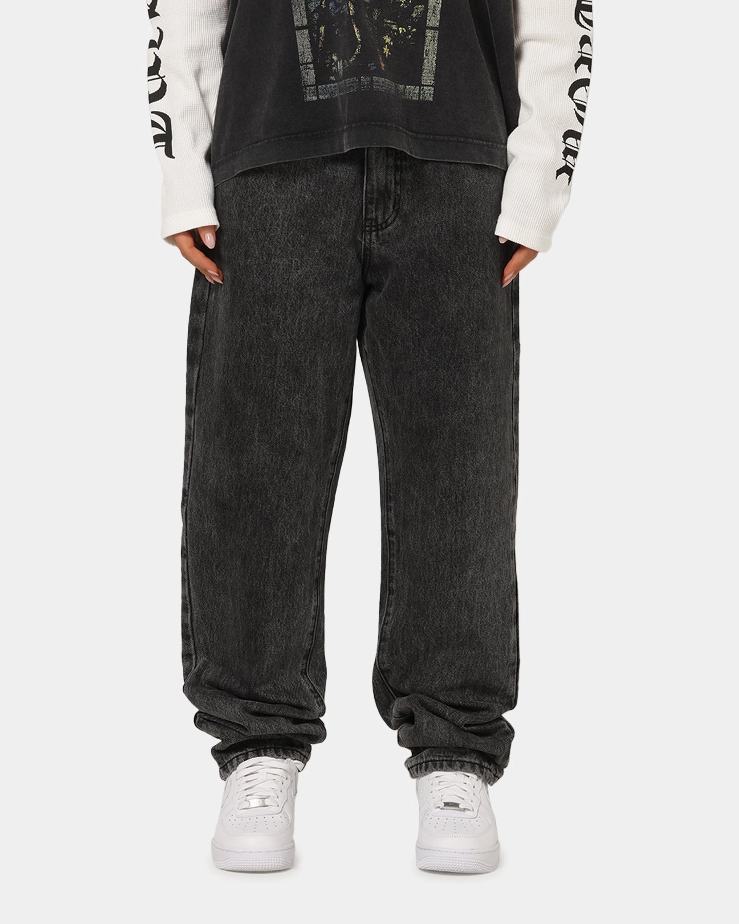 Riveted Stress Points Saint Morta Psykhe Jeans Sulphur Grey