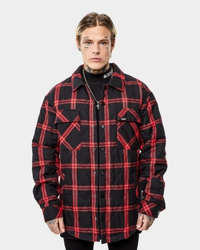 Saint Morta Quilted Flannel Jacket Red/Black chefs