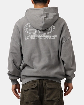 Saint Morta Rage Motors Premium Hoodie Washed Charcoal Minimal Form