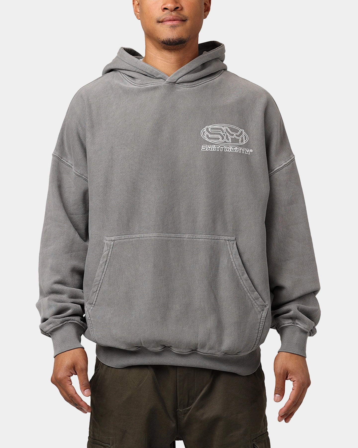 Saint Morta Rage Motors Premium Hoodie Washed Charcoal Infatuation DurableShell