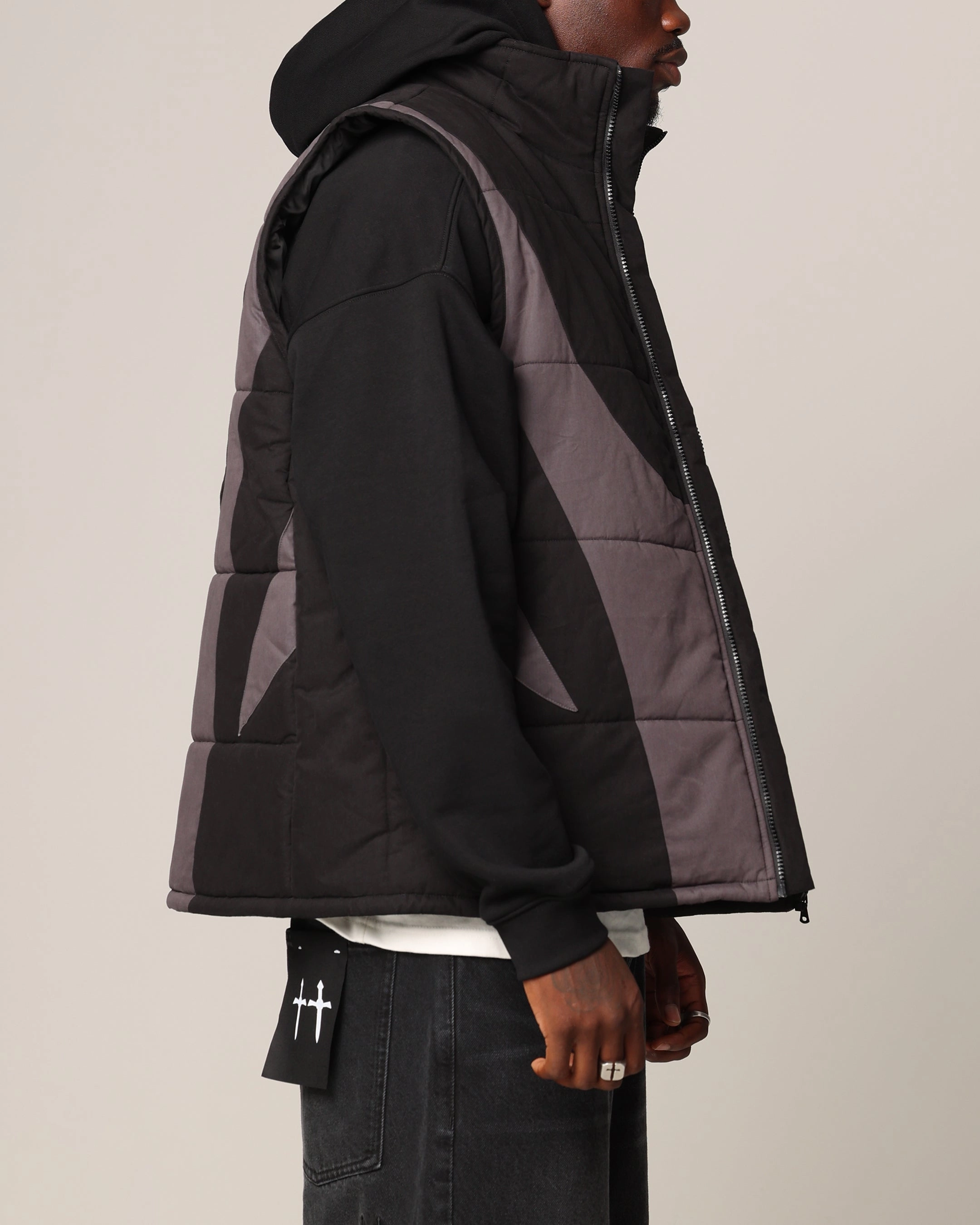 Wool Trendy Saint Morta Rage Puffer Vest Black/Grey