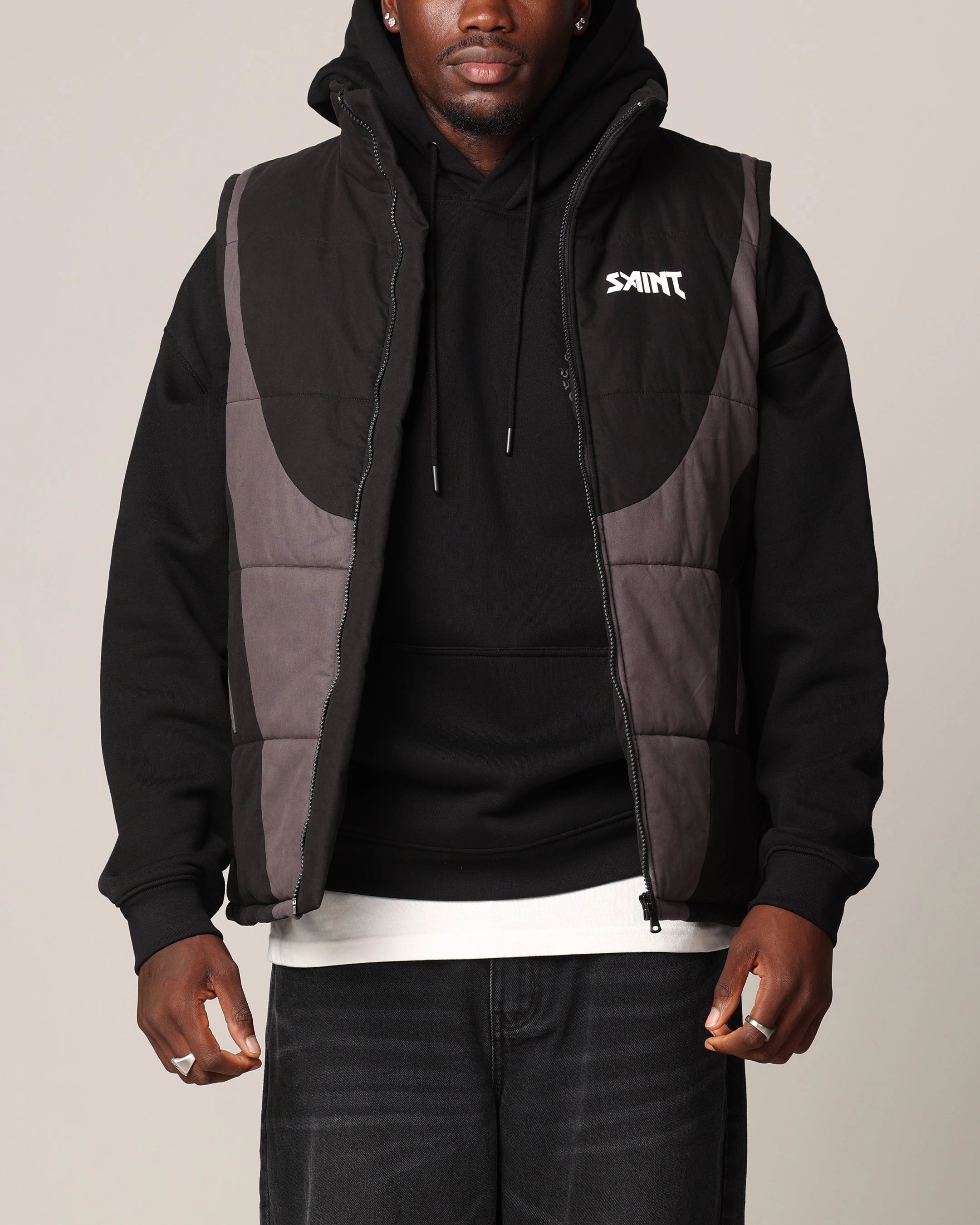 Beauty Hot Saint Morta Rage Puffer Vest Black/Grey