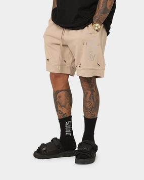Flexible Material Saint Morta Rags Fleece Shorts Stone