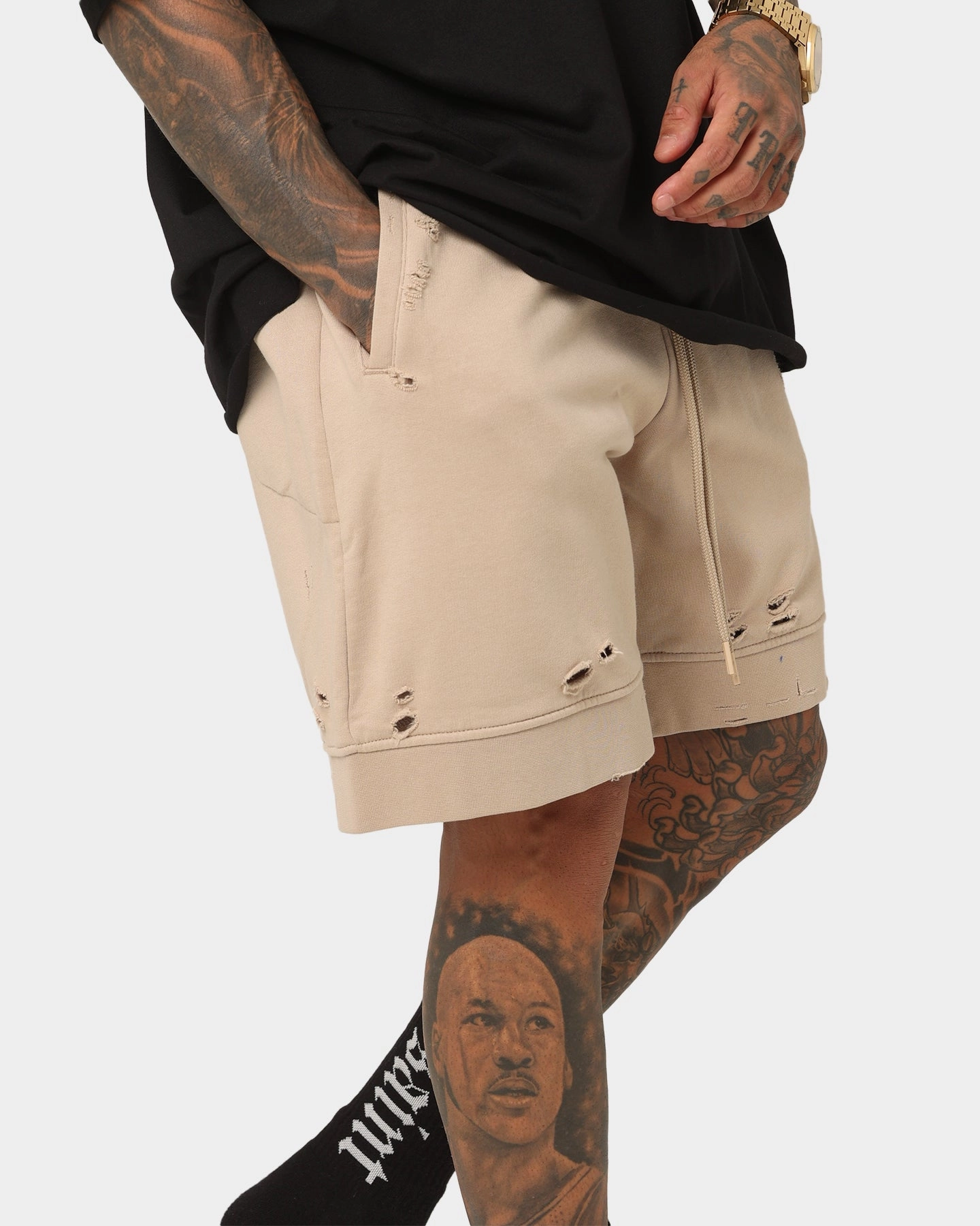 Saint Morta Rags Fleece Shorts Stone Heels Semi-formal